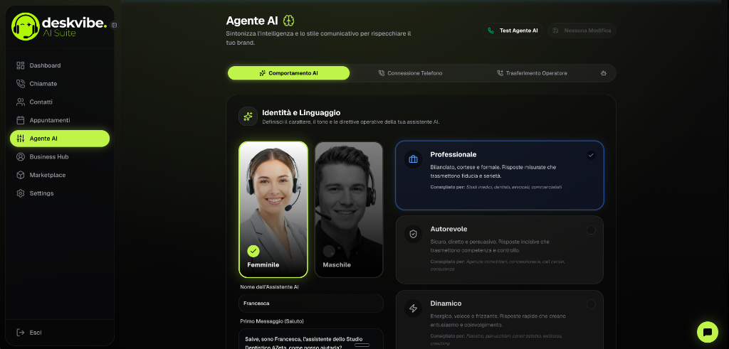 Deskvibe AI Suite - Intelligent Voice AI Agent for Businesses & Professional Studios